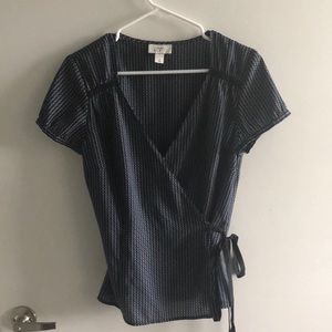 Ann Taylor Loft, blouse, 8, black & blue